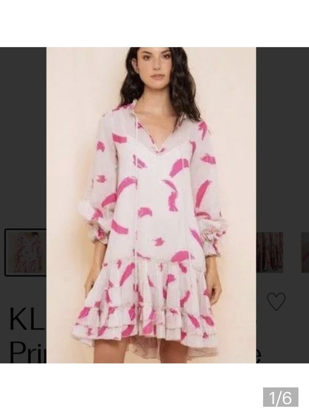 Kleid For Her Pink Brushstroke Ruffled Tunic Dress